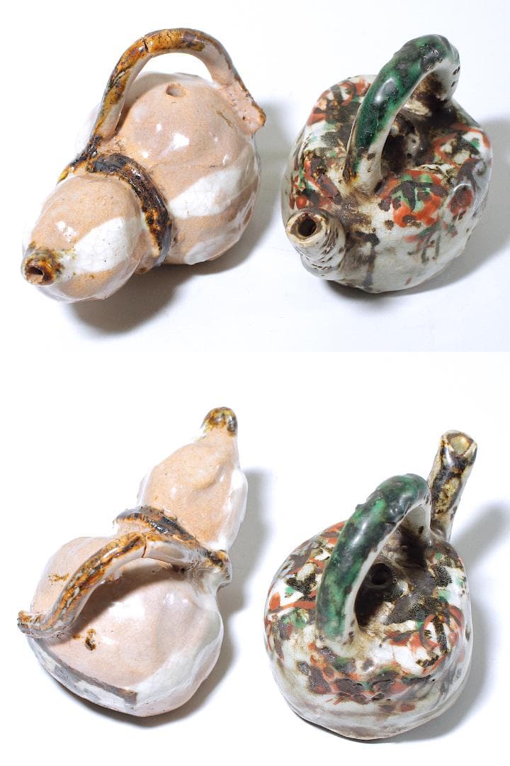 三浦乾也(六代 乾山) 雲錦手水滴/瓢箪水滴 二客