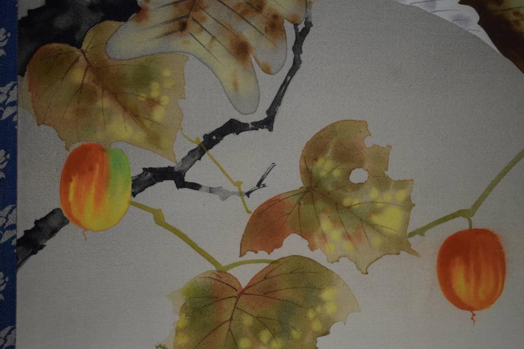 不詳/作者不詳/紅葉リス図/烏瓜/カラスウリ/布袋屋掛軸HG-839 - メルカリ