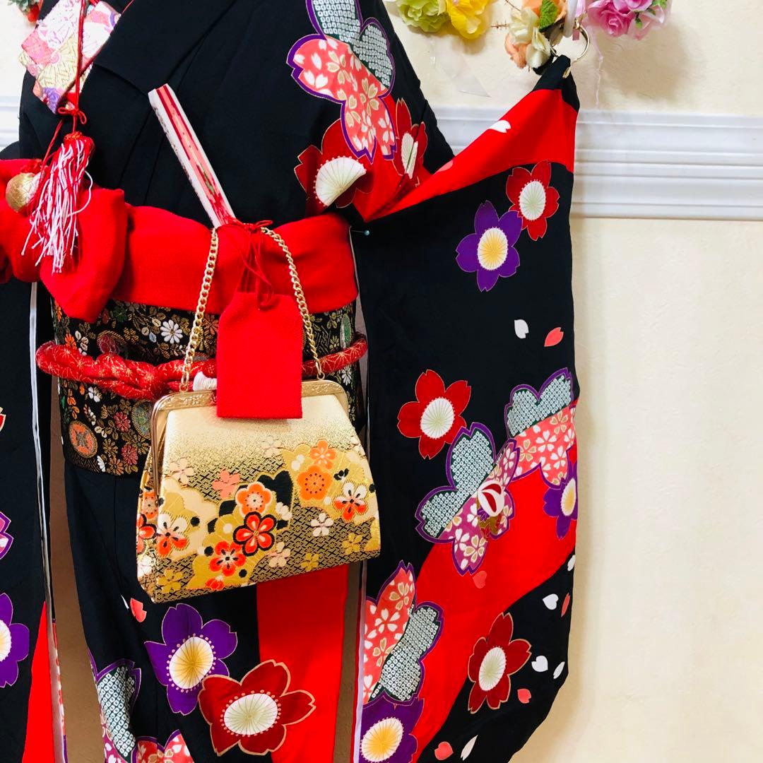 七五三 七歳‼️正絹豪華黒地桜手毬金彩金箔絢爛‼️完全フルセット‼️京都ご令嬢誂え絶品