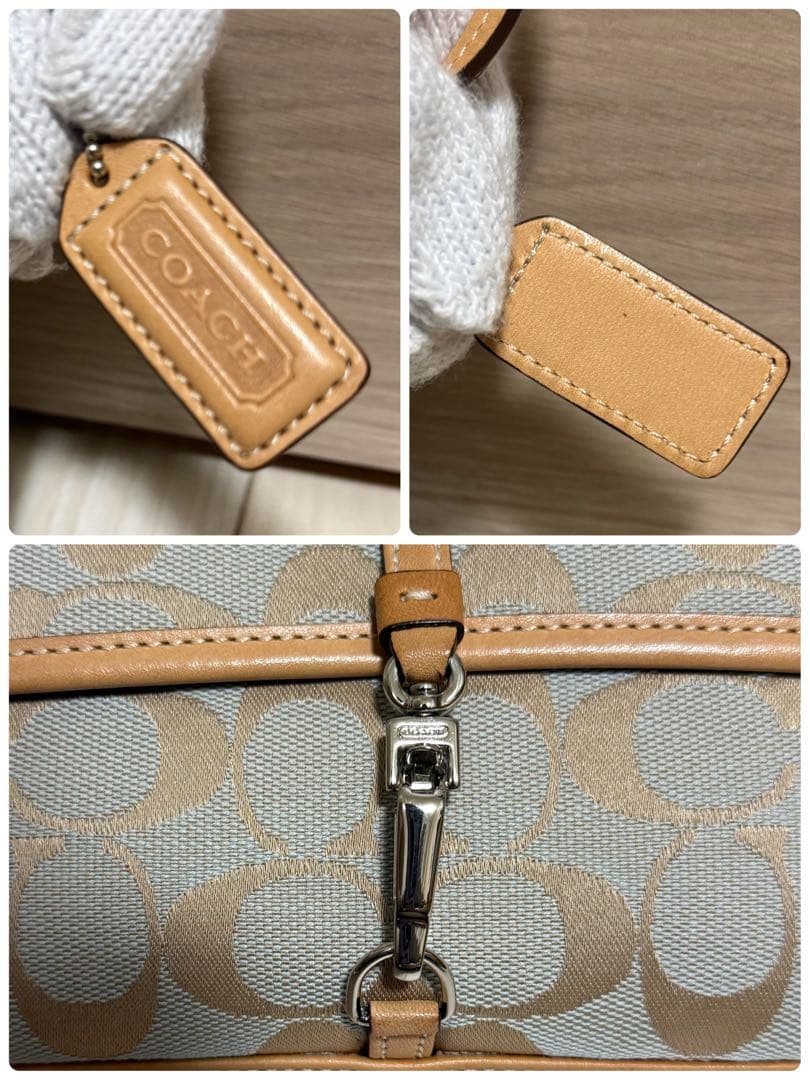 【美品】COACH シグネチャー ワンショルダーバッグ アクセサリーポーチ レア