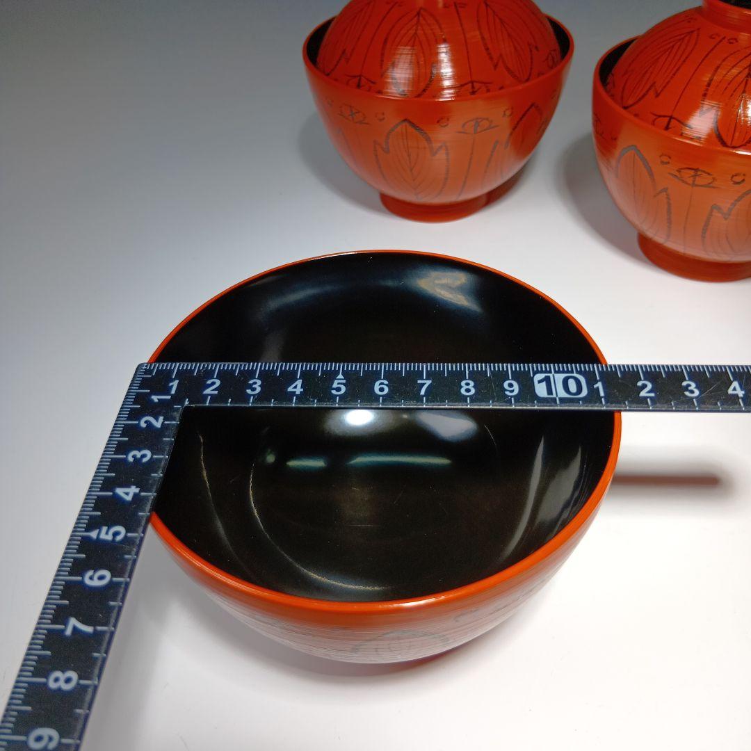 最終値下げ輪島塗　剣牡丹模様付　吸物碗5客　　 共箱　美品