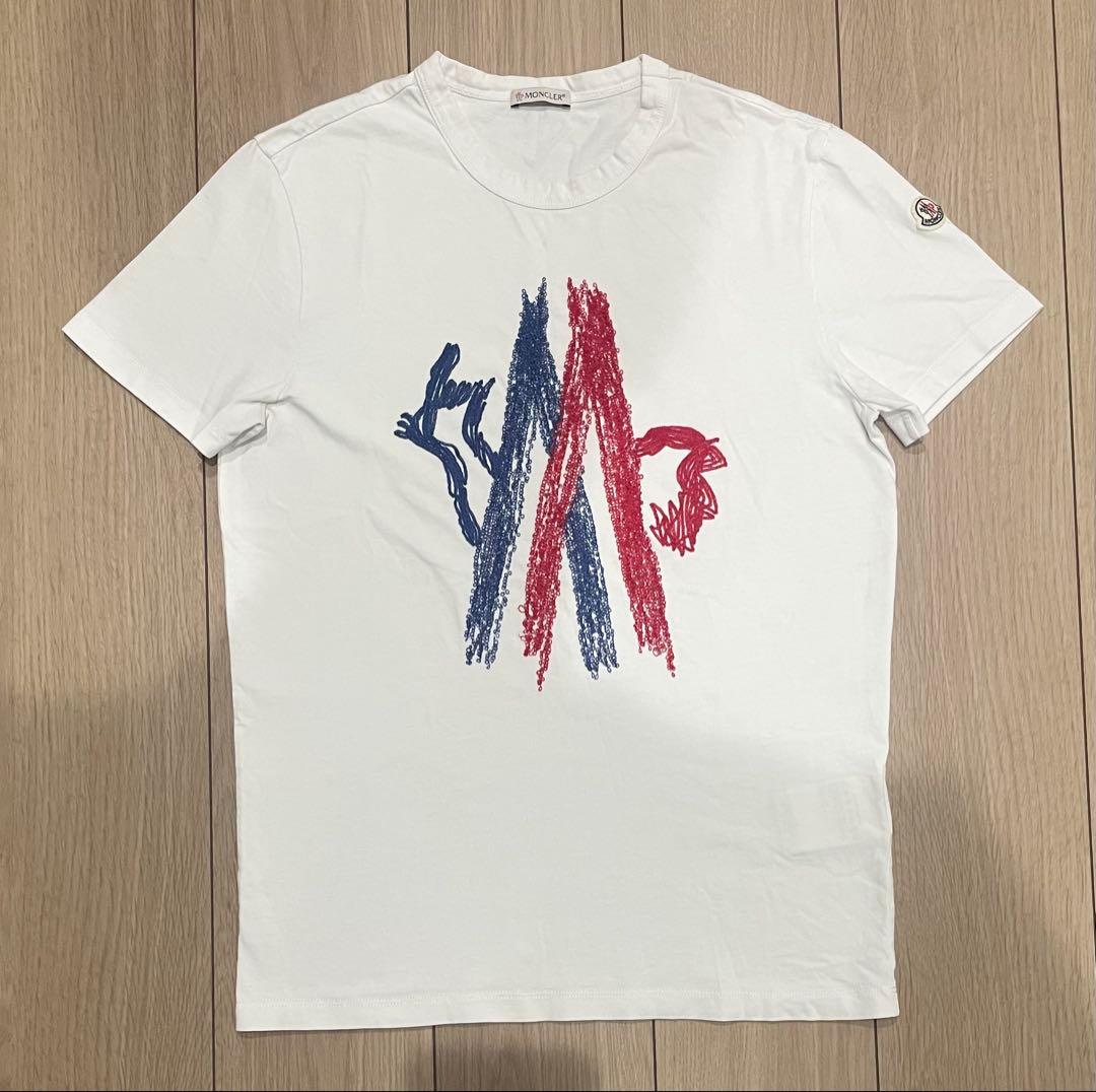極美品］モンクレール刺繍ロゴTシャツホワイトS