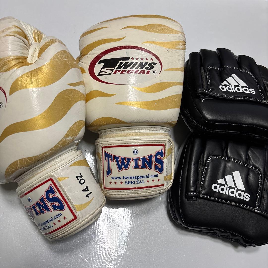 新品】adidasパンチングミット中古TWINS 本革グローブおまとめ