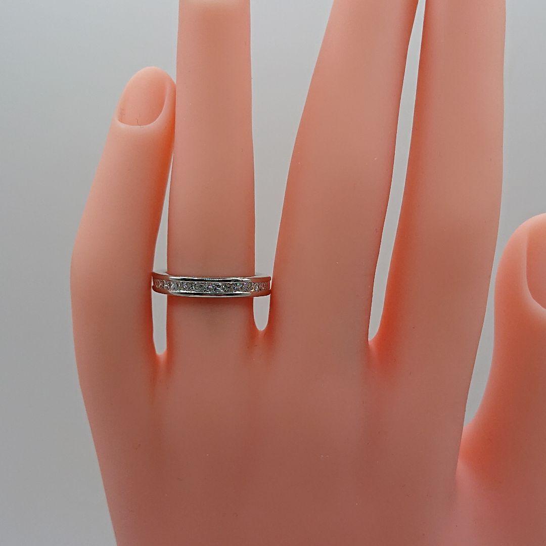 1カラット プリンセス フルエタニティ天然ダイヤモンドリングPt900