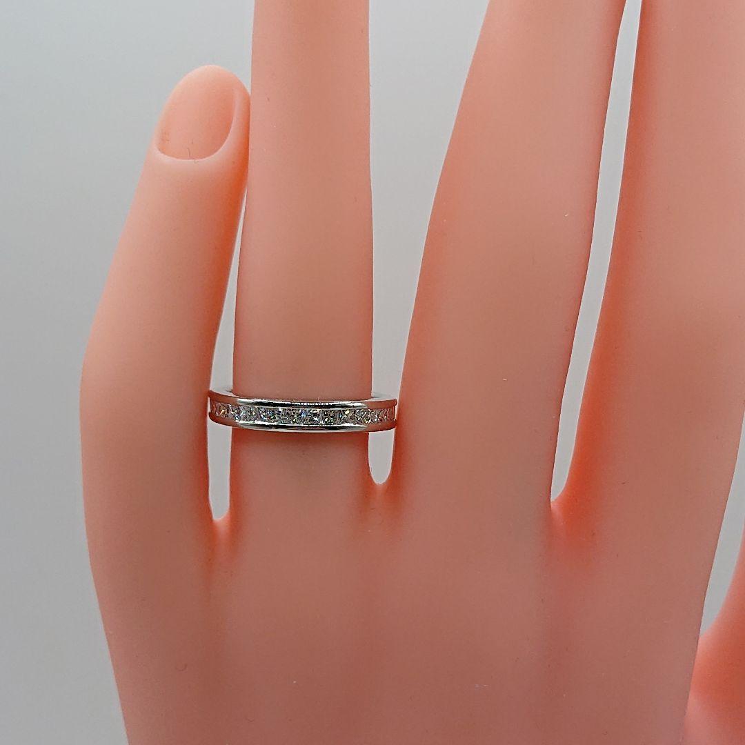 1カラット プリンセス フルエタニティ天然ダイヤモンドリングPt900