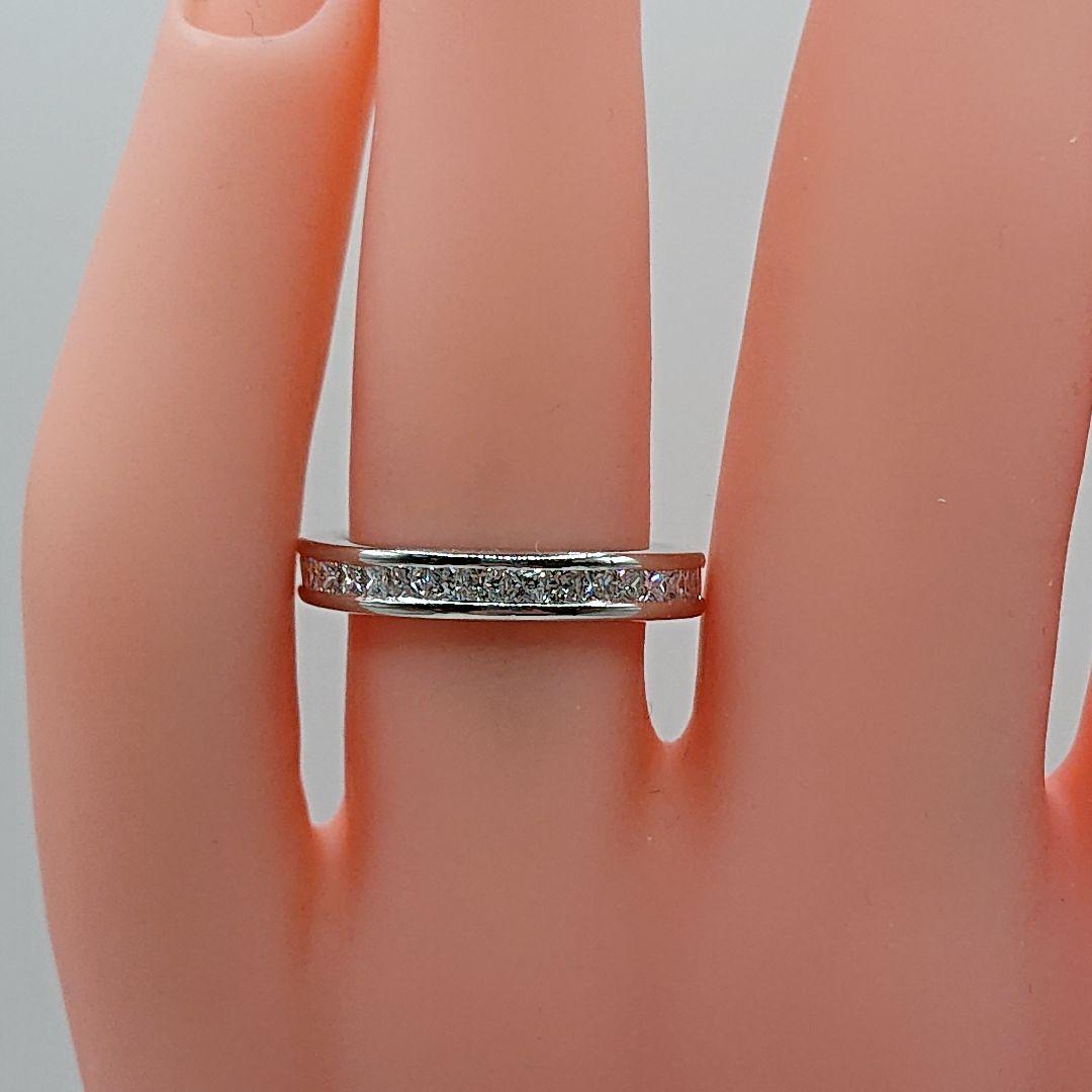 1カラット プリンセス フルエタニティ天然ダイヤモンドリングPt900