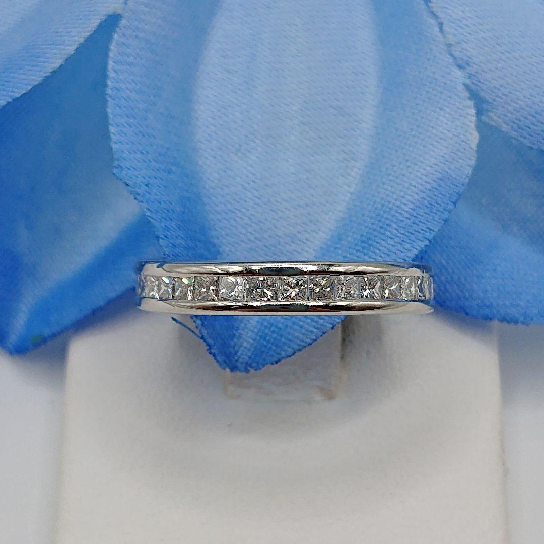 1カラット プリンセス フルエタニティ天然ダイヤモンドリングPt900