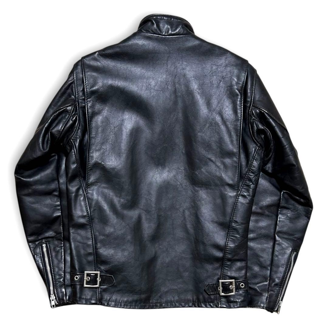 Schott 641 レザー シングルライダース ボアライナー付 34 ブラック