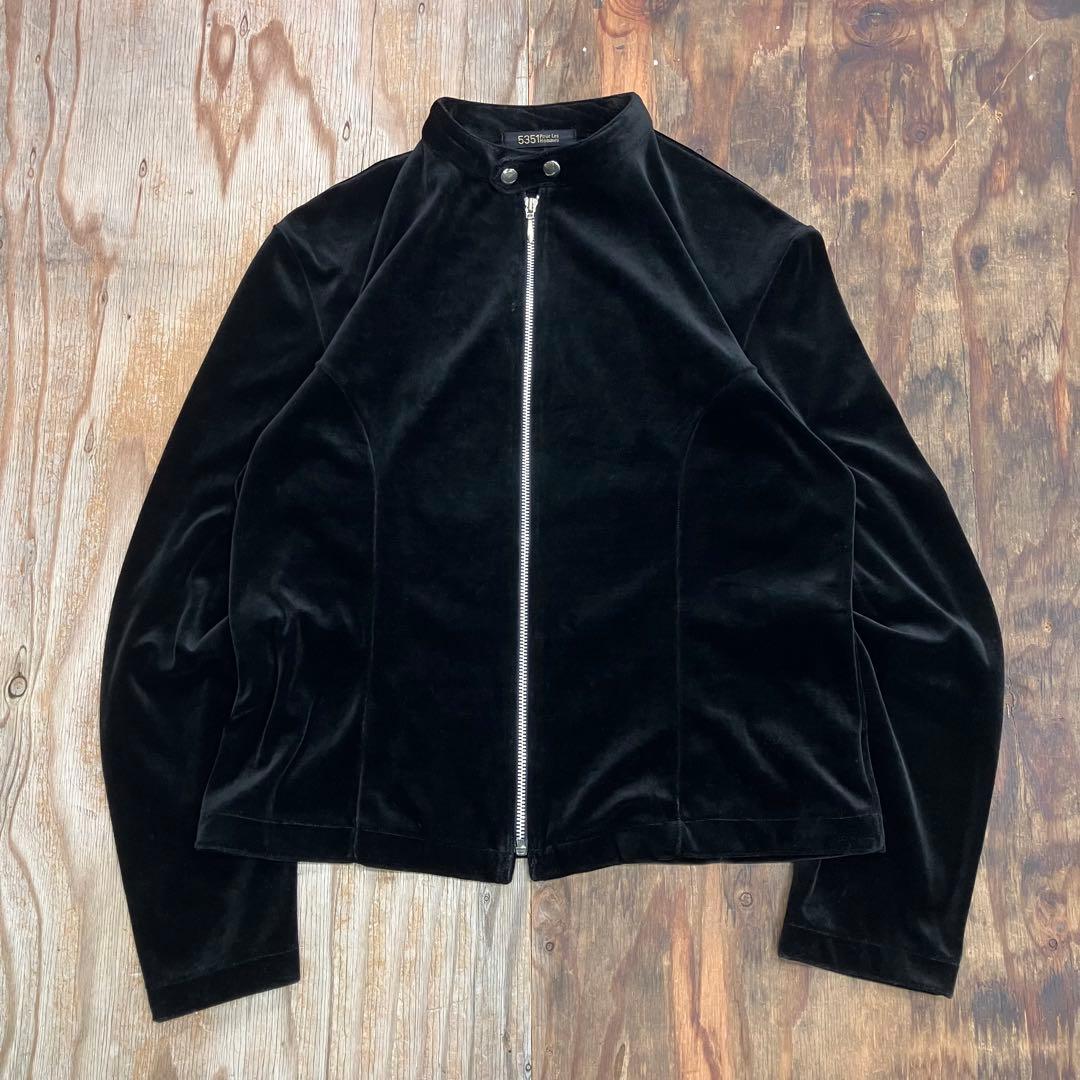 5351pour les hommes ベロア ライダース ジャケット 日本製