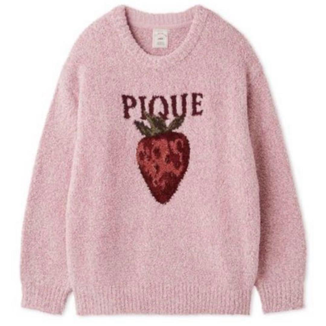 【新品】ジェラートピケ　メランジストロベリージャガードプルオーバーロングパンツ