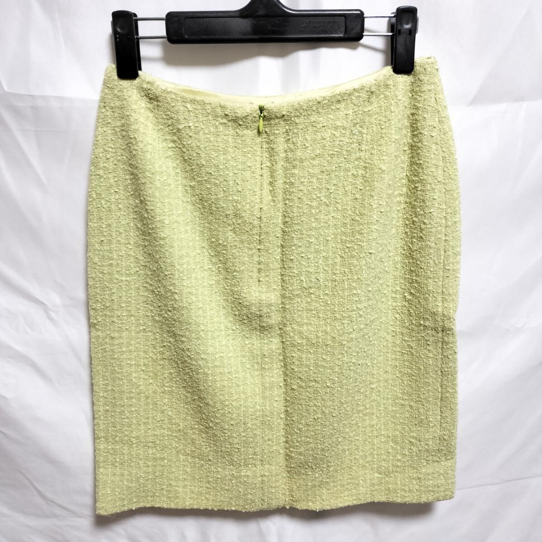 CHANEL シャネル スカート ツイード シルク パステルライトグリーン系