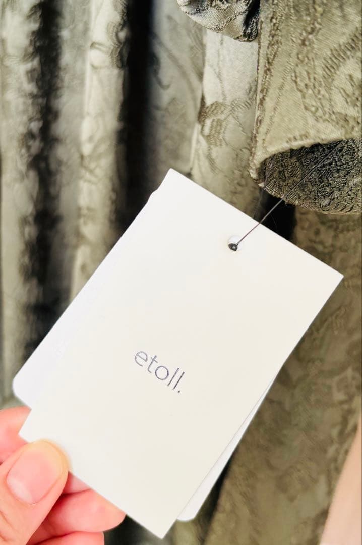 パンツドレス ジャガードクロップブラウス＆タックワイドパンツセットアップ　S