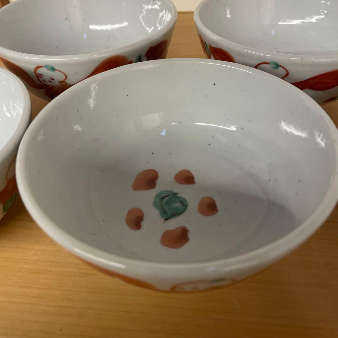 須田菁華 古赤絵 唐子図碗形 向付 5客 須田青華