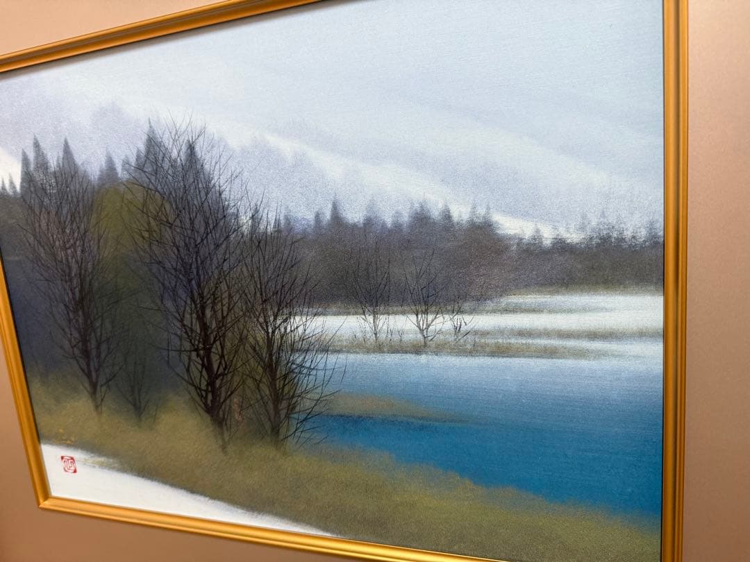 河本正　【早春】　日本画　送料込み1209