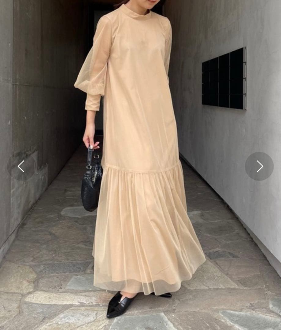 チュールハイネックワンピース　CAPRICIEUX LE'MAGE CAPRICIEUX LE'MAGE（カプリシューレマージュ） ワンピース