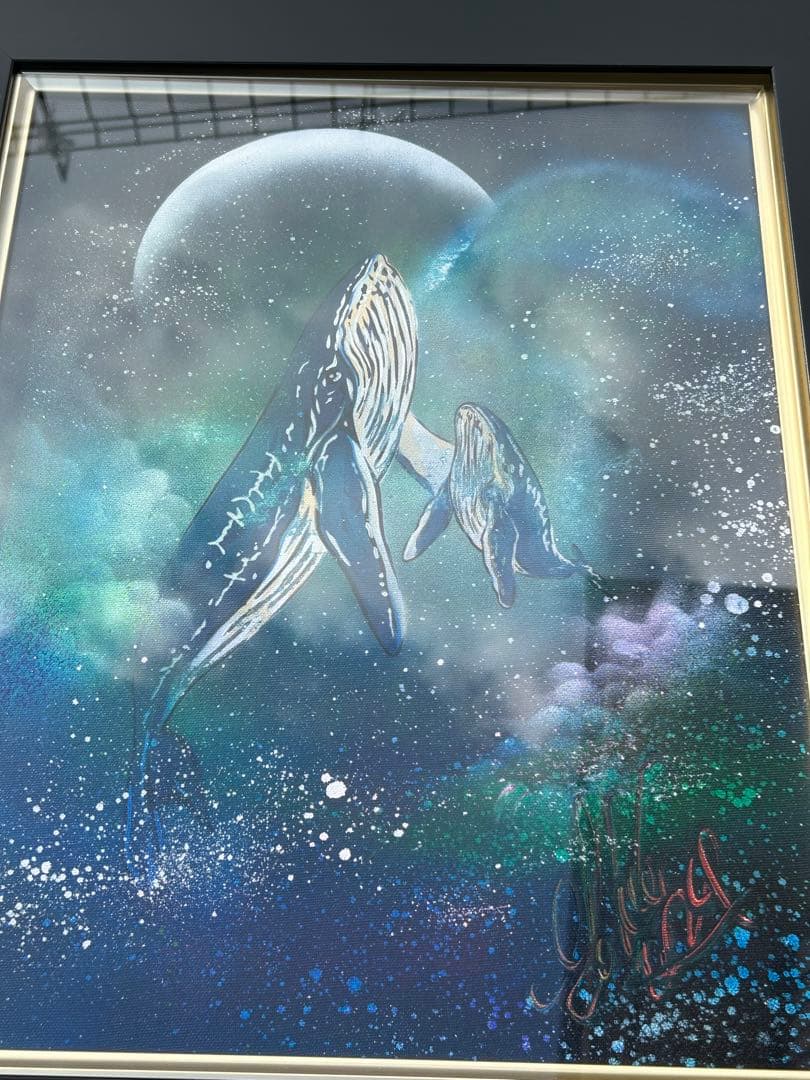 スプレーアートエデンF 6サイズ　キャンバス原画黒額付き