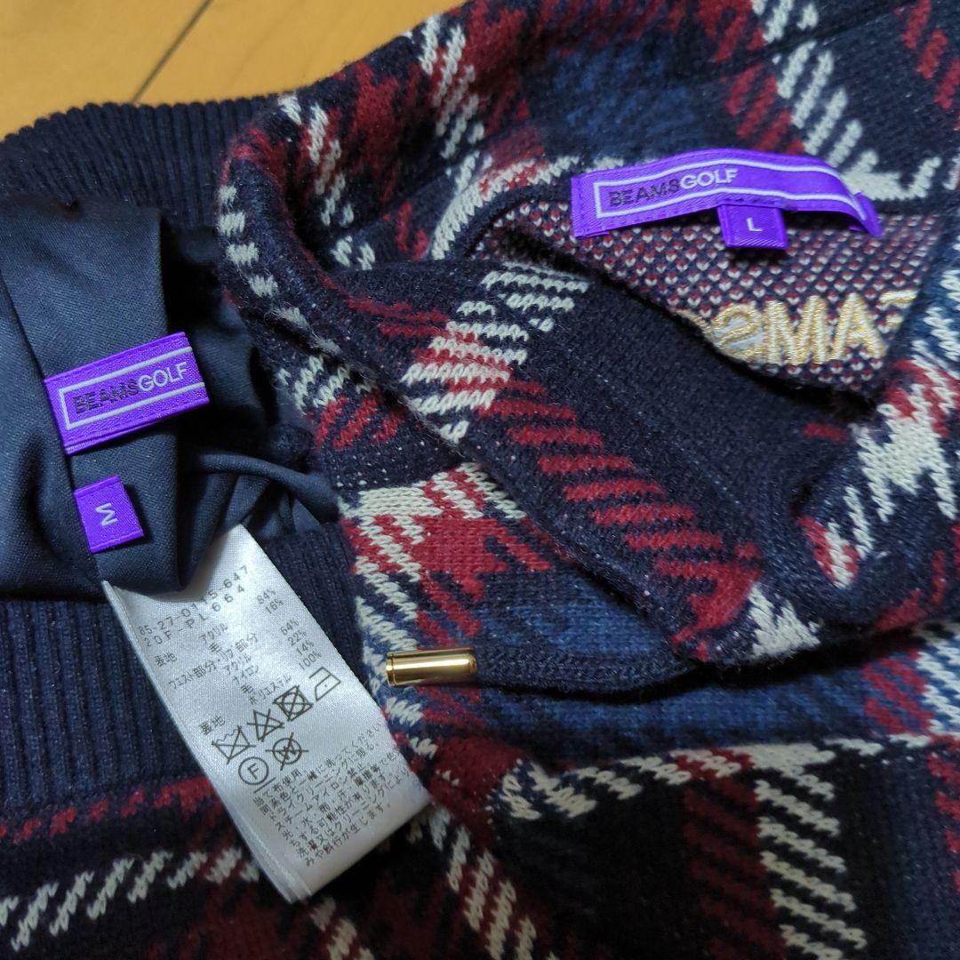 BEAMS GOLF チェック柄 セーター・スカートセットアップ