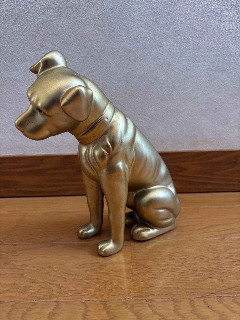 《 レア‼️ 》ビクター犬　陶器製 金色
