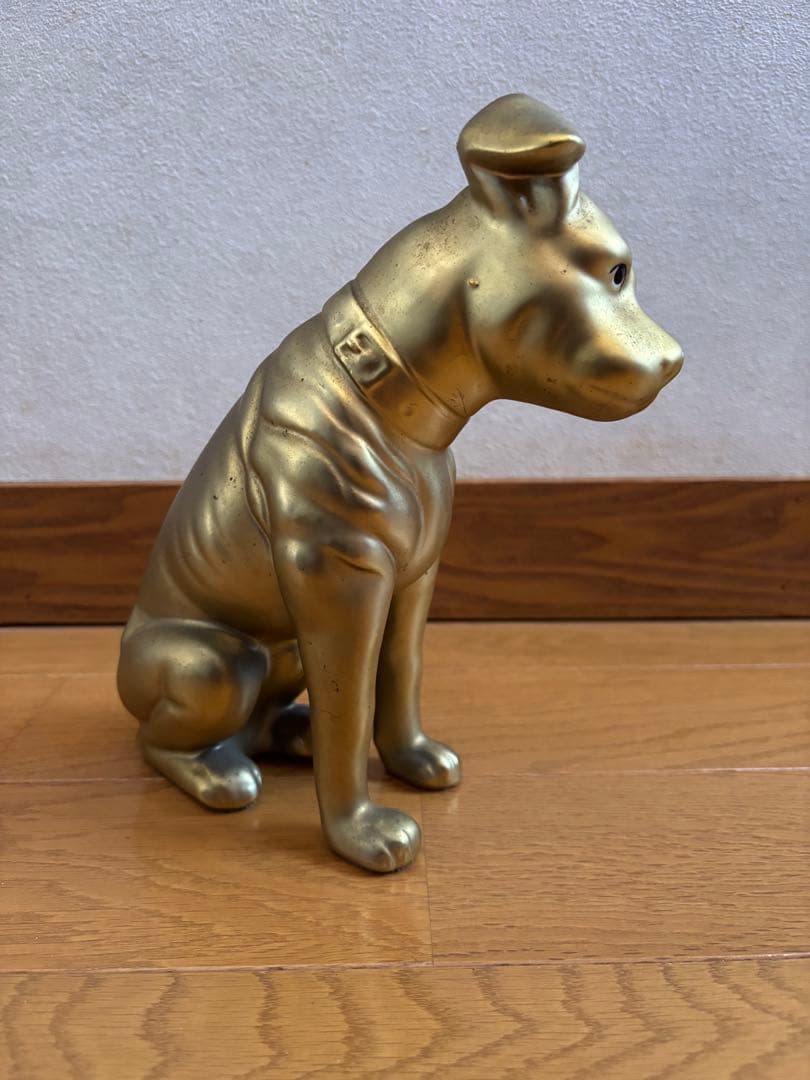 《 レア‼️ 》ビクター犬　陶器製 金色