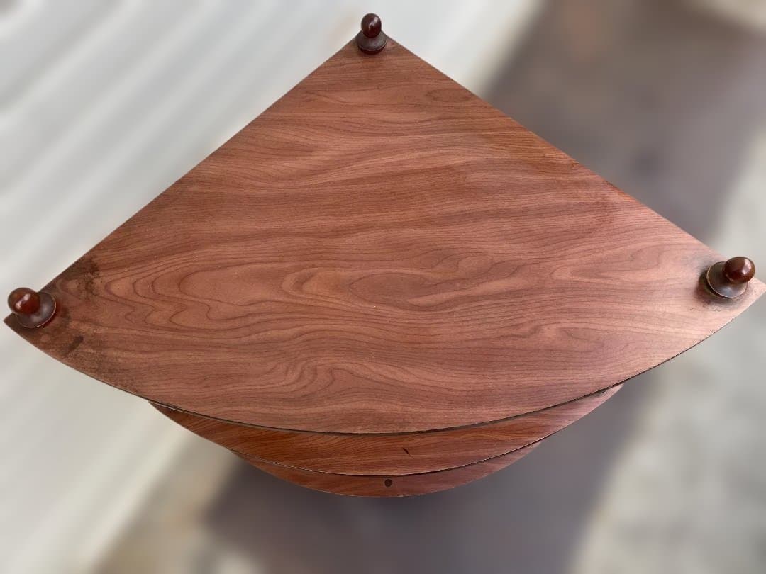 昭和 レトロ 家具 三角形 コーナー キャビネット コーナーラック 戸棚