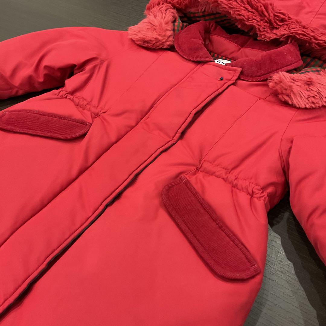 り*り様 familiar キッズ　赤 アウター ダウン　サイズ90 ガールズ