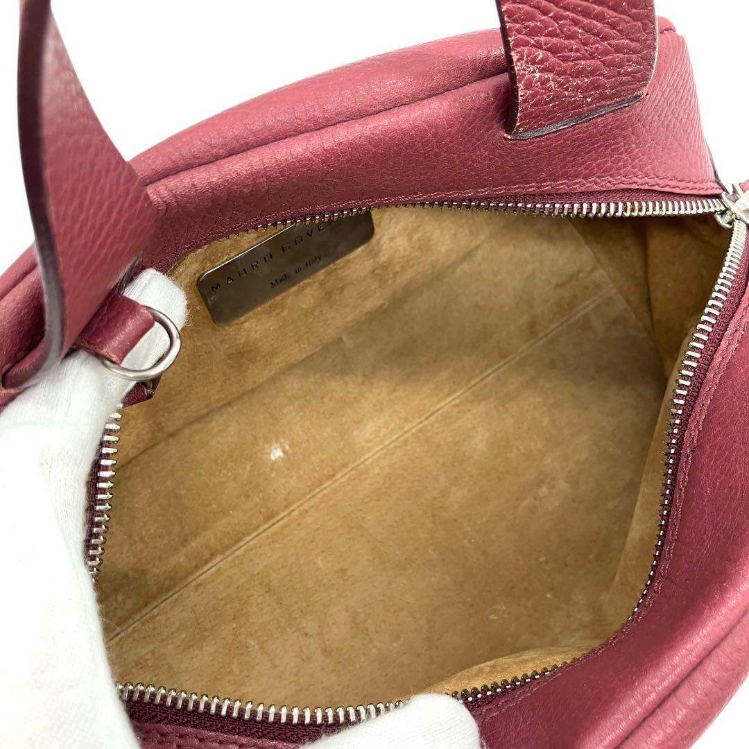 良品 2009 MAURO GOVERNA ハンドバッグ 2way 紫ピンク