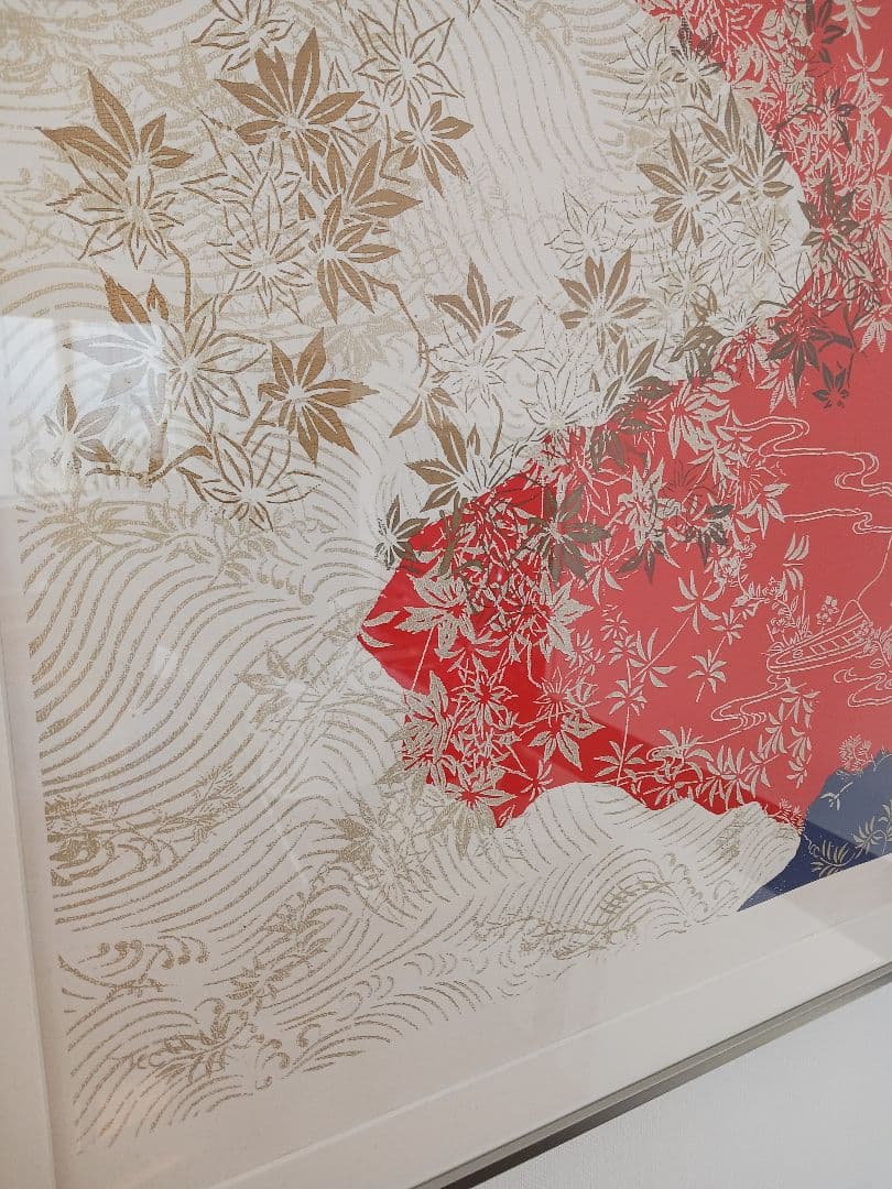 今井俊満 『竜田川』1987年 直筆サイン入 花鳥風月シリーズ シルク