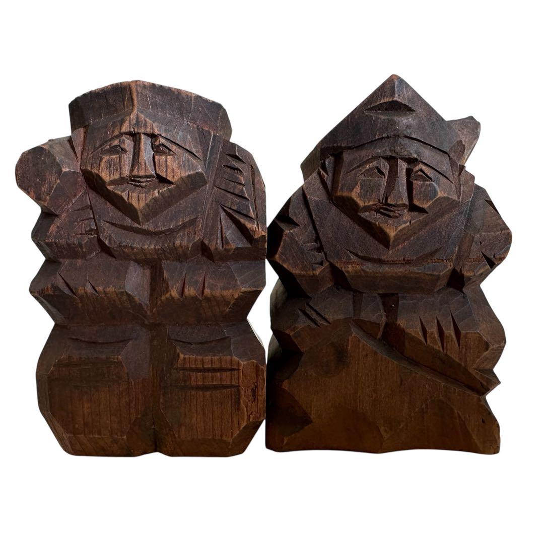 七福神 恵比寿 大黒 一刀彫 木彫 置物 民衆仏 仏教 美術 人形 民藝