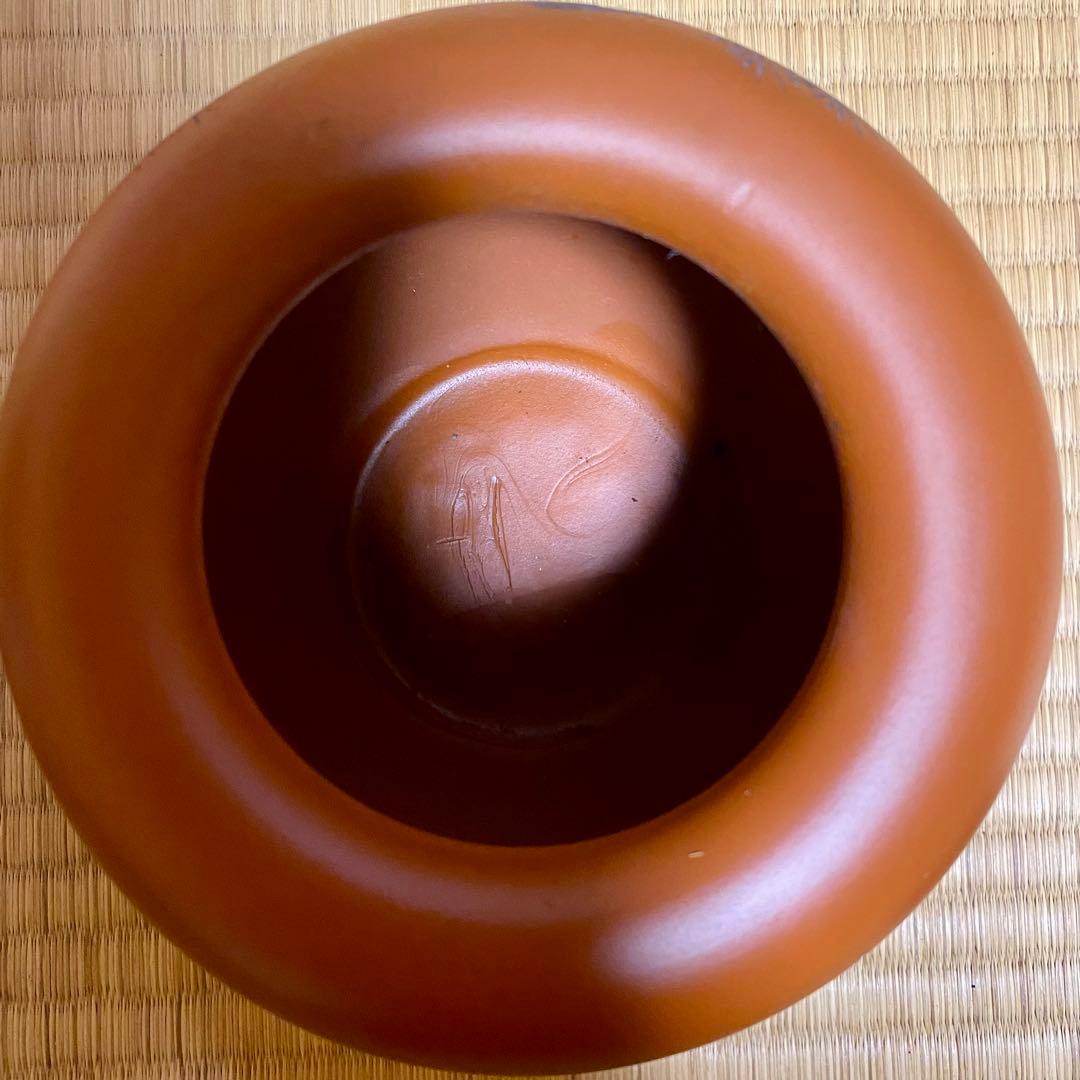 共箱付 常滑焼 陶器 火鉢 灰皿 花器 壺 松 手書き伝統工芸品 昭和
