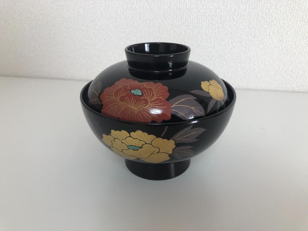 【送料込み・新品未使用】会津塗り 御吸物椀霧箱｛５点｝入り