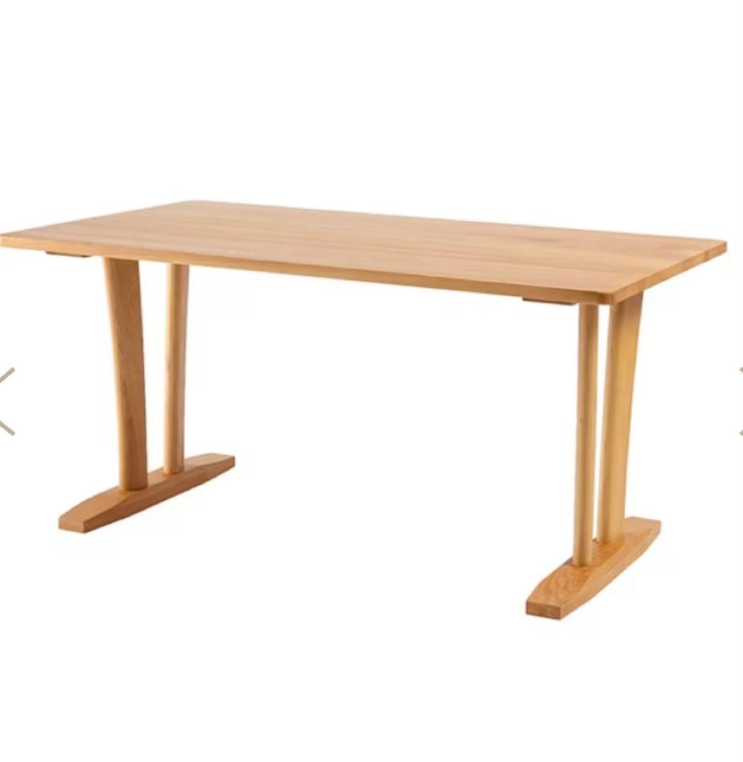 ダイニングテーブル　天然木製　２脚　オーク