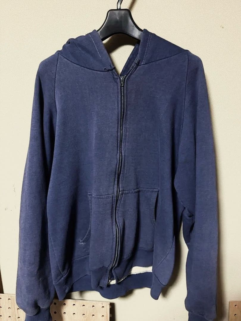 60s ジップパーカーヴィンテージ　ナス紺フェード　TALONジップ裏サーマル