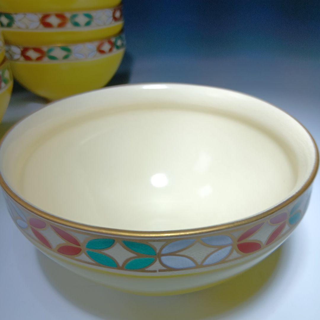 最後値下げ茶道具 黄釉天目形七宝文数茶碗10客 昌山造 共