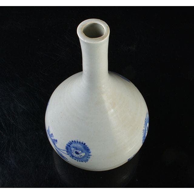 朝鮮美術 李朝 高麗白磁 染付 花文 鶴首瓶 - メルカリ