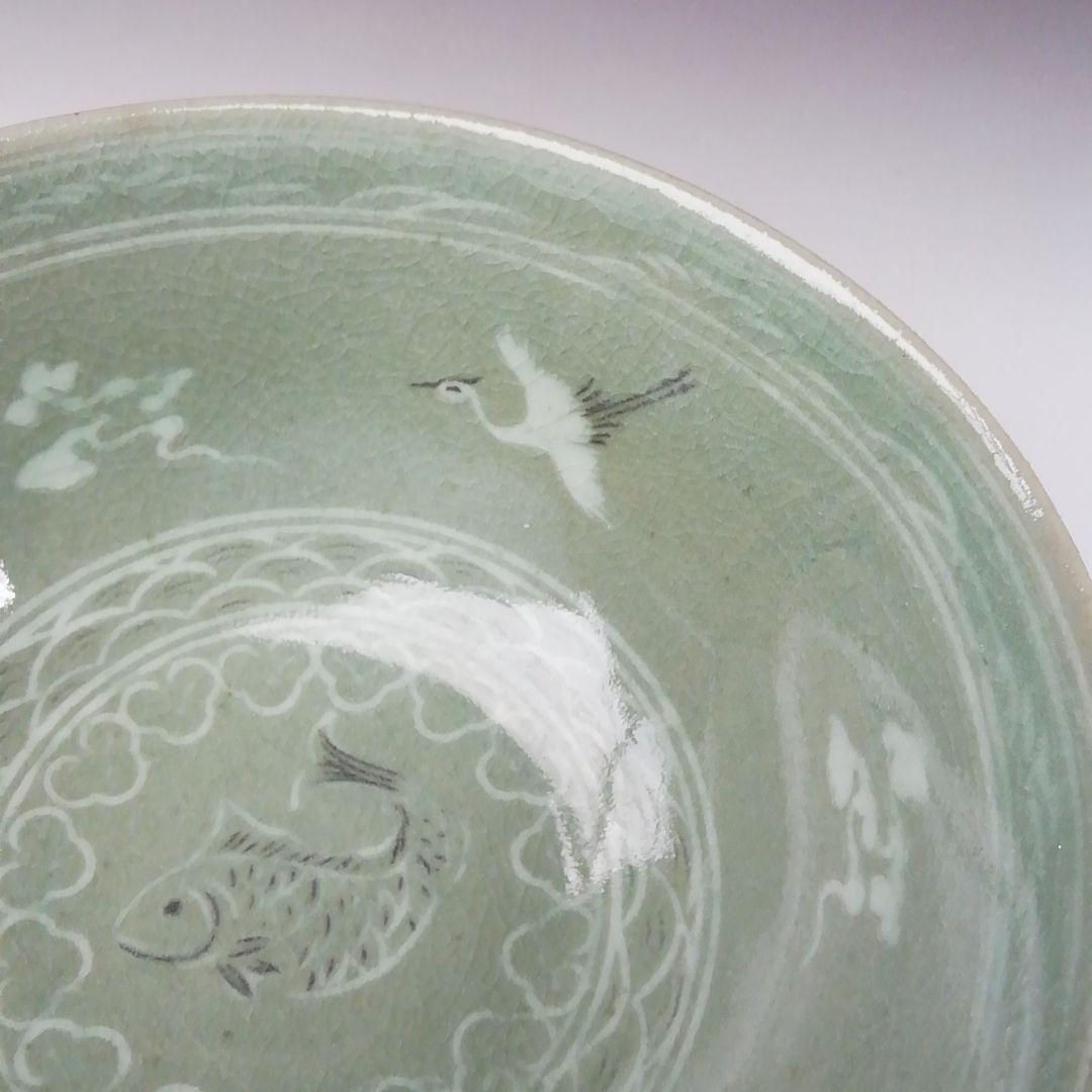 T140 茶碗 『高麗青磁』『石峰 趙懋鎬作』 共箱 抹茶碗 茶道具