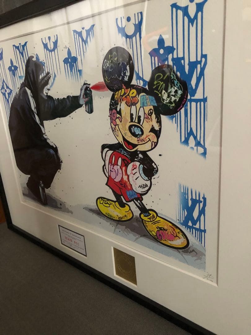 正規品DEATHNYC限定100枚 アートポスターバンクシー額付き(バラ売り可)