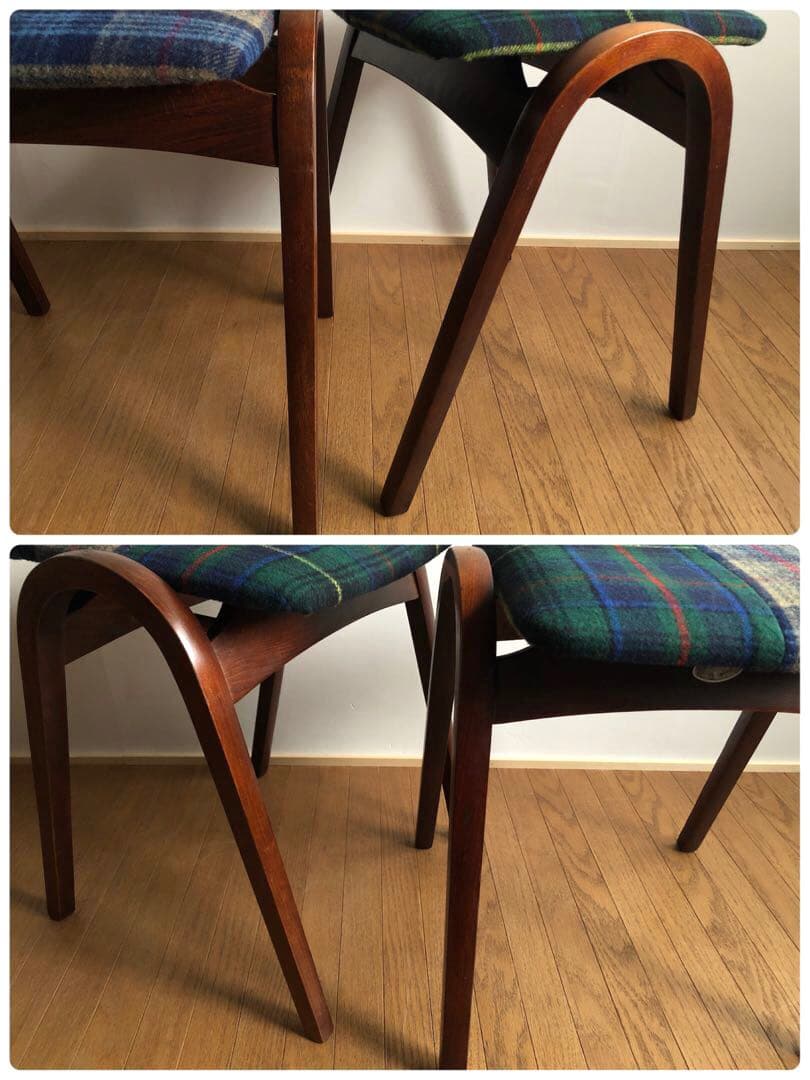 秋田木工 曲木 剣持スツール 2脚セット ヴィンテージ家具 古代色 レトロ 民藝