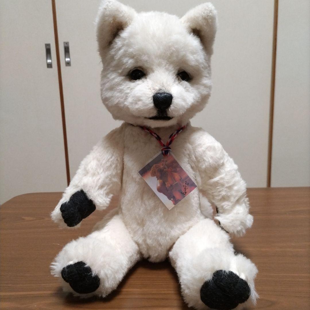 国内作家 KEITA BEAR Hokkaido-Inu 白い犬のぬいぐるみ