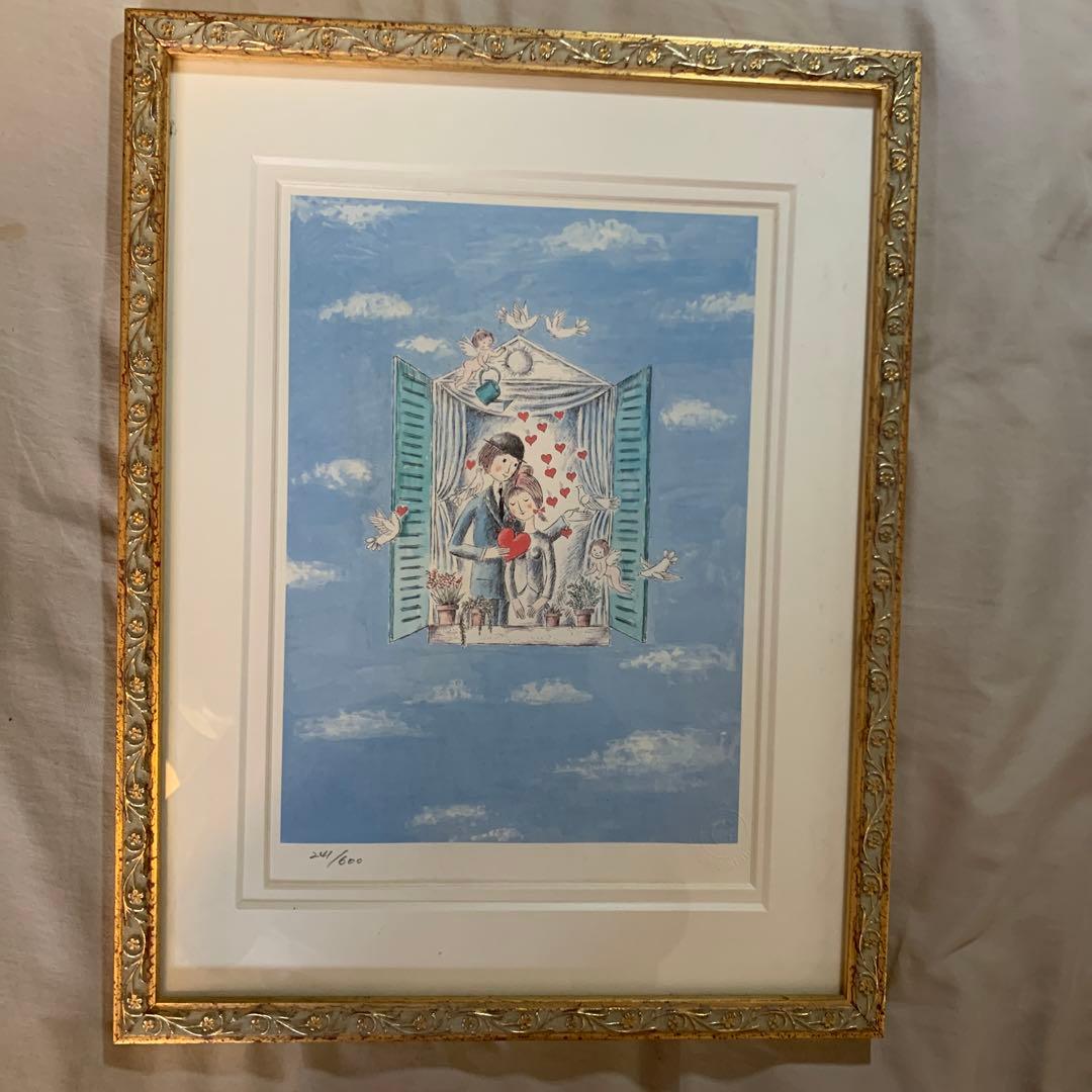 希少】レイモン ・ペイネリトグラフ窓辺の恋人たち400版限定