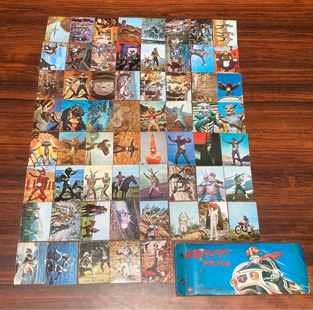 旧仮面ライダーカード　アルバム　　ラッキーカード３枚