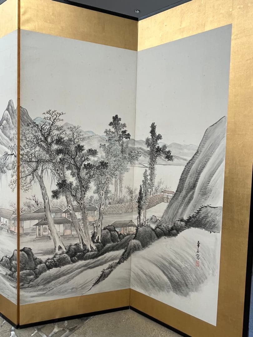 渡辺華石の六曲一双の屏風