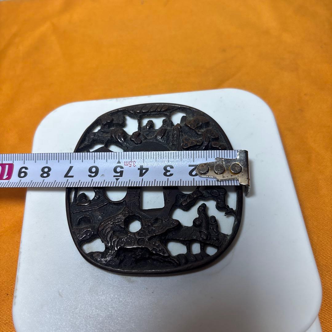 江州彦根住 藻柄子入道宗典製鍔 刀の鍔 鉄製 刀装具 時代物