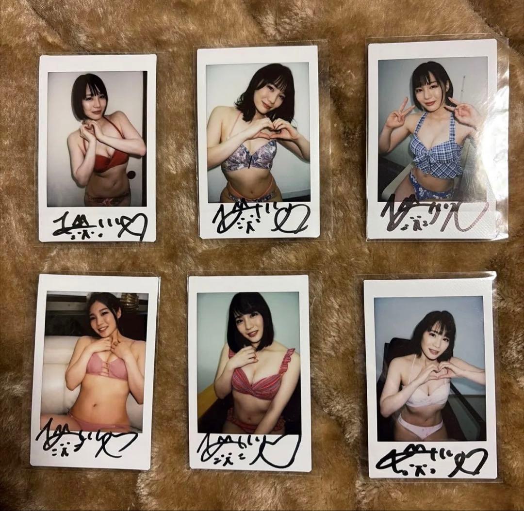 鈴村あいり直筆サイン入り水着チェキ6枚セット - メルカリ
