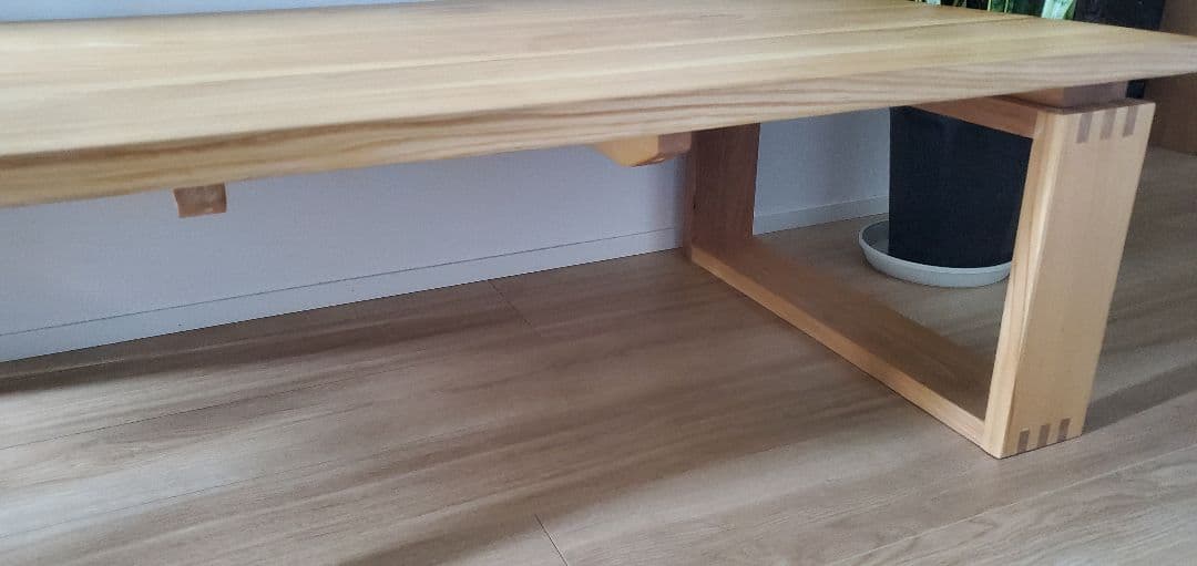 天然木 ローテーブル 四角脚