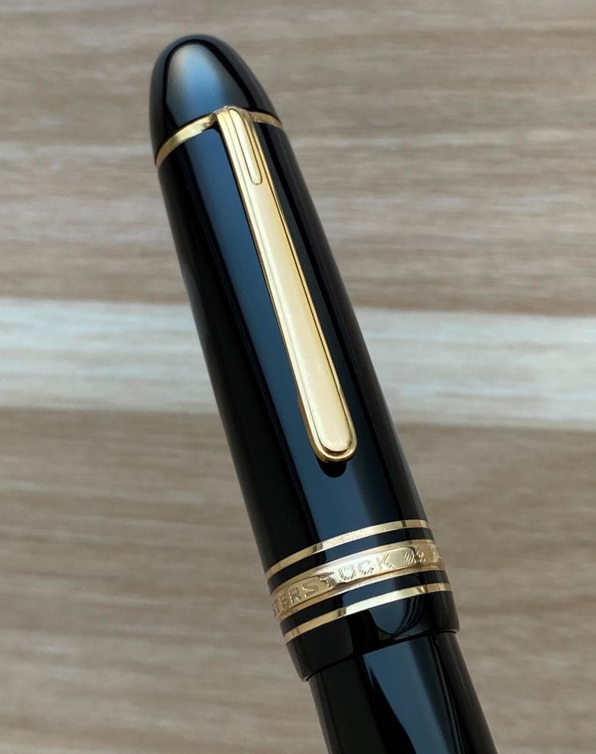 希少超美品 モンブラン 149 なで肩18C（EF）エボナイト縦2本溝万年筆