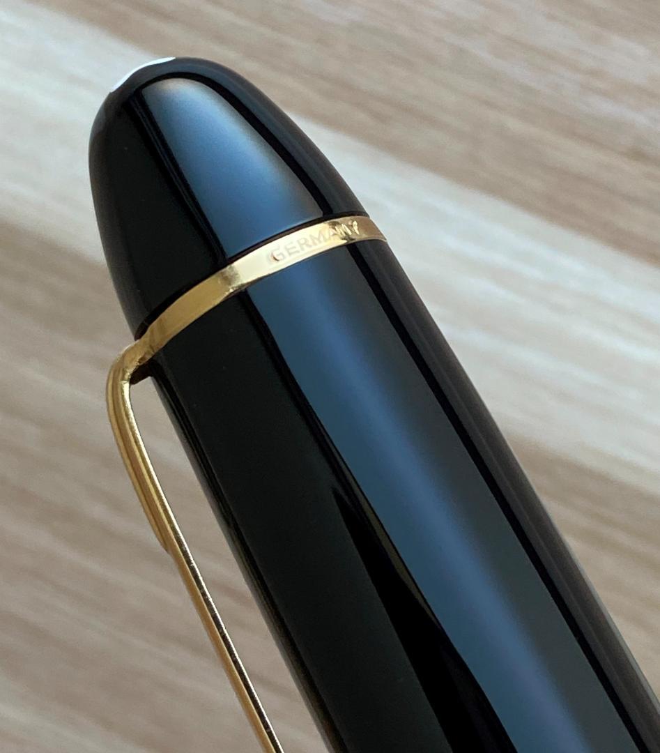 希少超美品 モンブラン 149 なで肩18C（EF）エボナイト縦2本溝万年筆