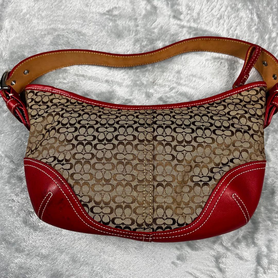 バッグ Coach Hobo Hand Bag Red Signature