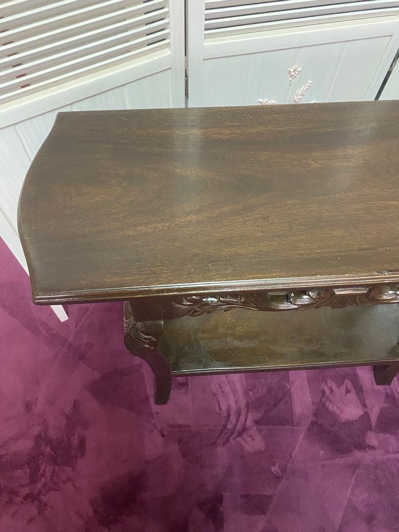 透かし彫♦️彫刻 猫脚 コンソールテーブル♦️コロニアル