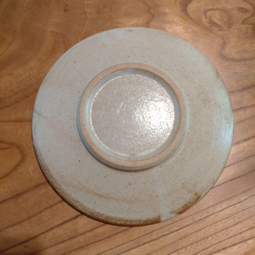 益子『明石庄作』刷毛目鉄絵花紋皿