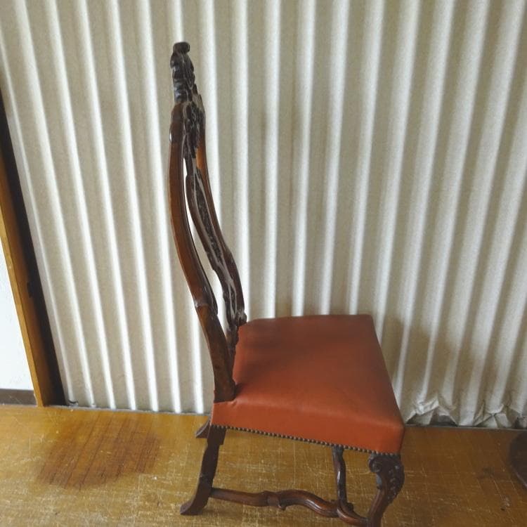 アンティーク ロッキングチェア ボビンターニング装飾×鋲打ち